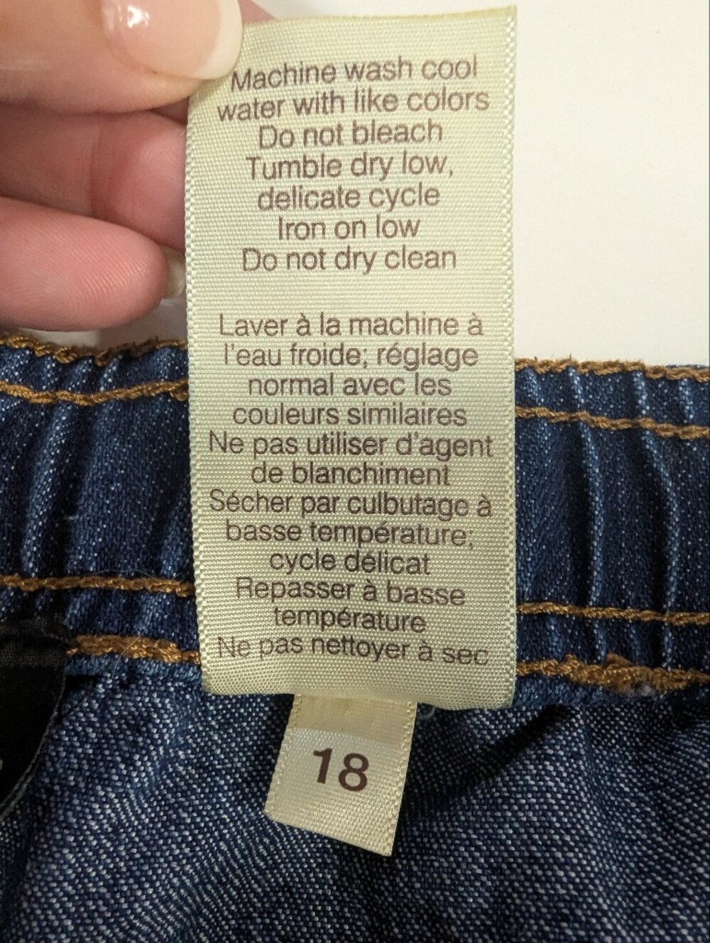 Jeno Neuman Blue Denim Pull On Pants Women's Size 18 Elastic Waist Comfort - Picture 8 of 9